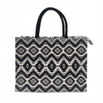 Unisex Geometric Printed Structured Handheld Bag