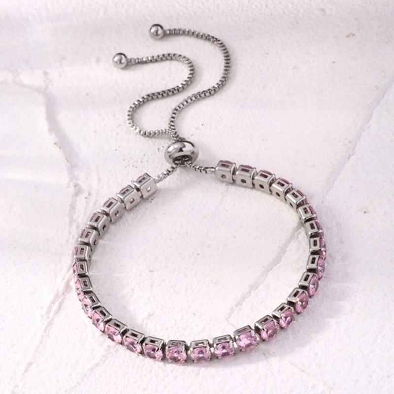 Silver-Plated Cubic Zirconia Studded Wraparound Bracelet